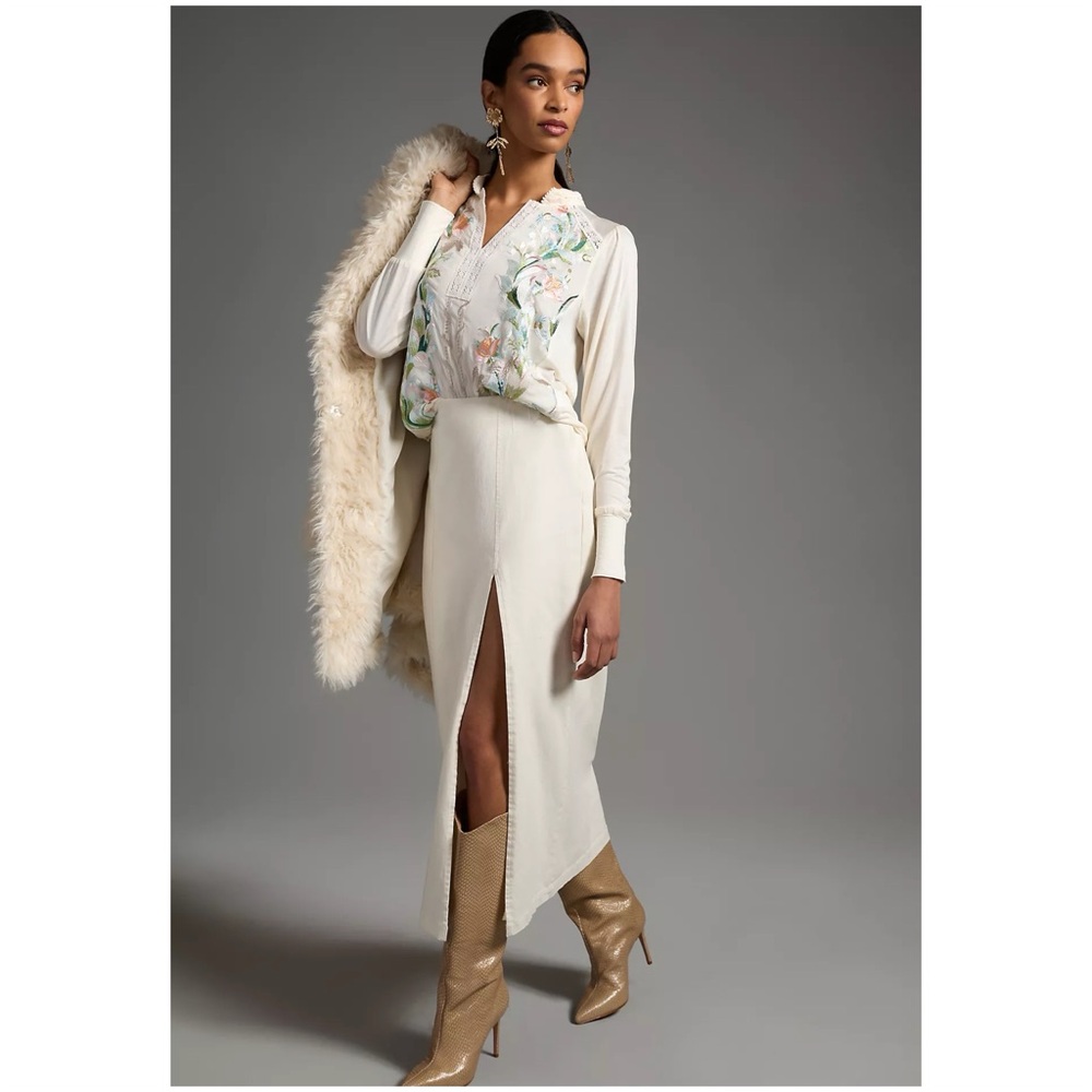 Tiny | Anthropologie Hartford Embroidered Top, Ivory/ Cream, Size XS - Picture 10 of 10